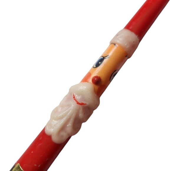 Vintage Christmas Taper Candle Lot Snowmen Santa Candy Cane Blue and Red - Picture 2 of 9